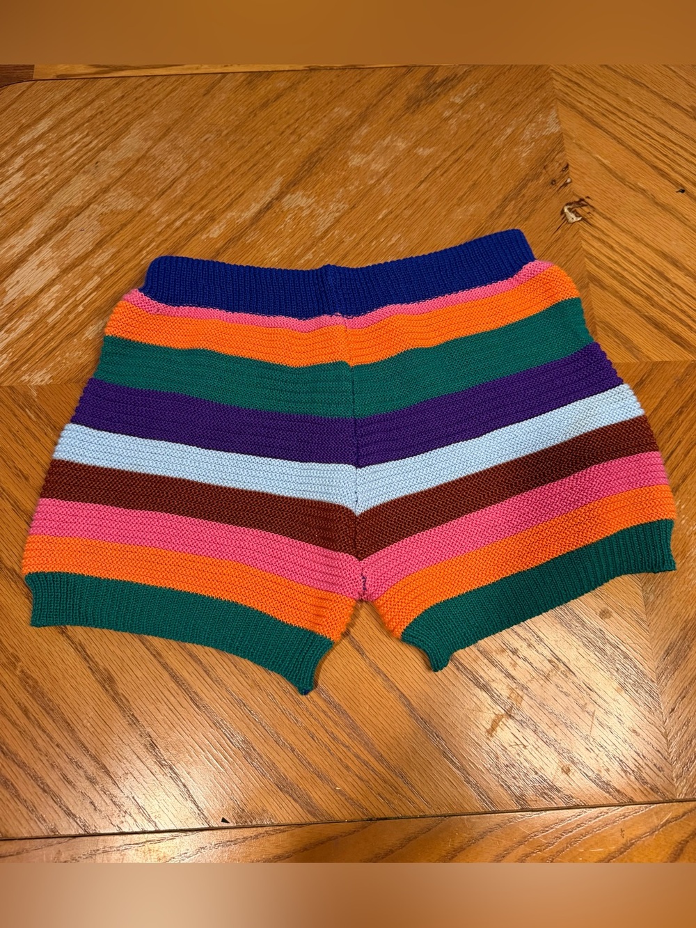 Colorblock Striped Knit Women’s Shorts - Multicolor